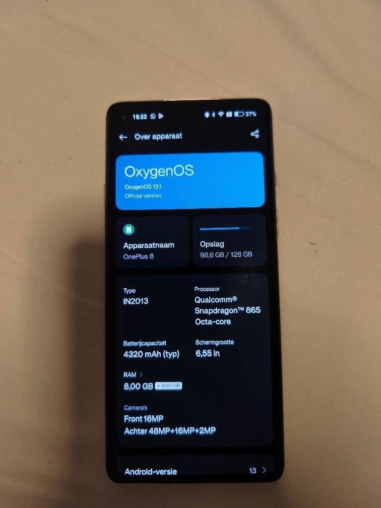 Oneplus 8, Gebruikt, Overige modellen, Ophalen of Verzenden, Zonder simlock