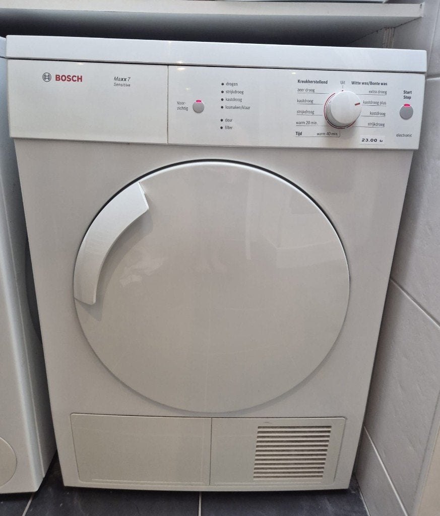 Bosch Maxx Sensitive 7 wasdroger – werkt goed, Witgoed en Apparatuur, Wasdrogers, Gebruikt, Condens, 6 tot 8 kg, 85 tot 90 cm