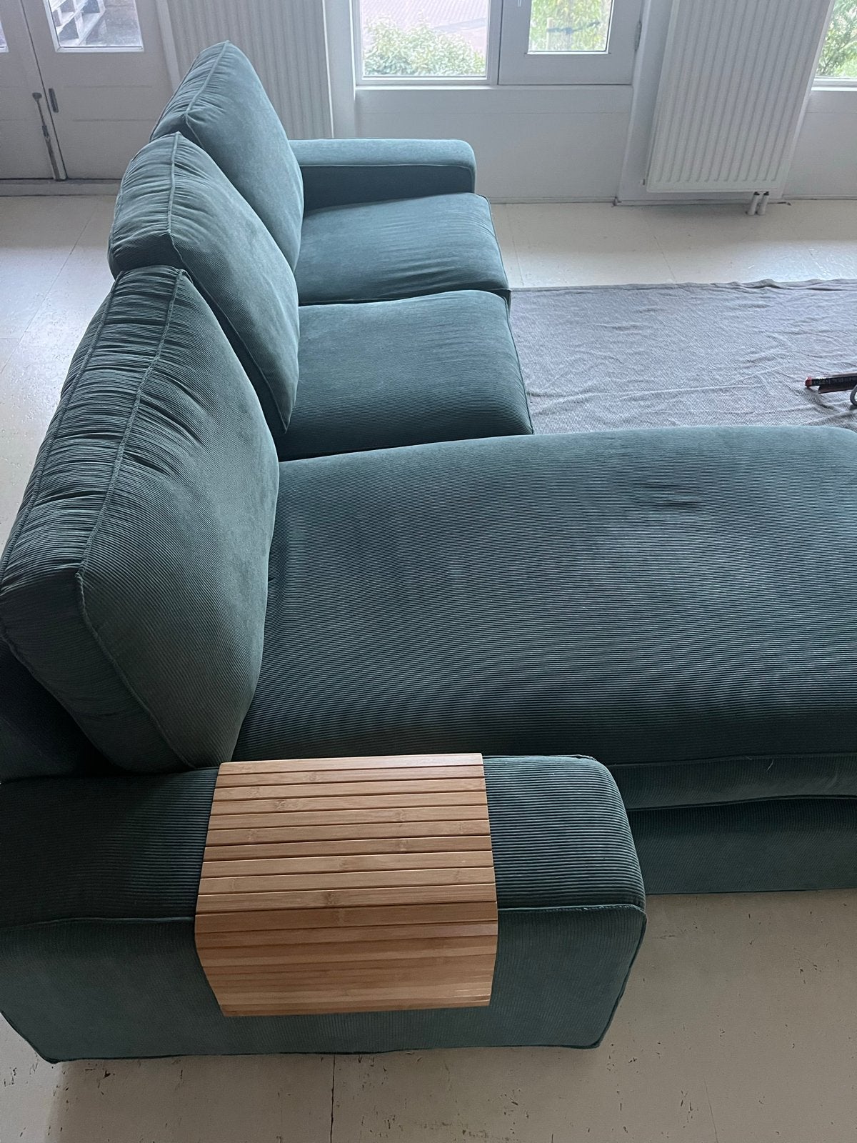 Ikea Kivik Hoekbank - Donkergroen ribfluweel, Ophalen, 250 tot 300 cm, Gebruikt, Hoekbank