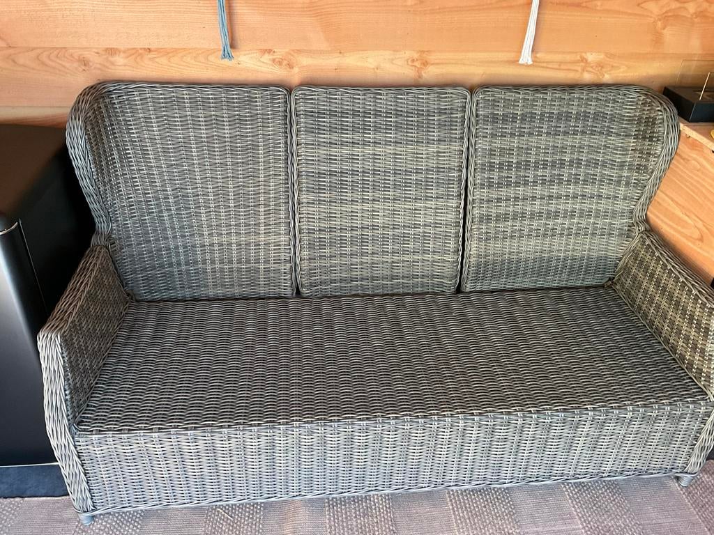 Intratuin Wicker Loungeset met Tafel en Bank, Ophalen, Gebruikt, 3 zitplaatsen, Loungeset