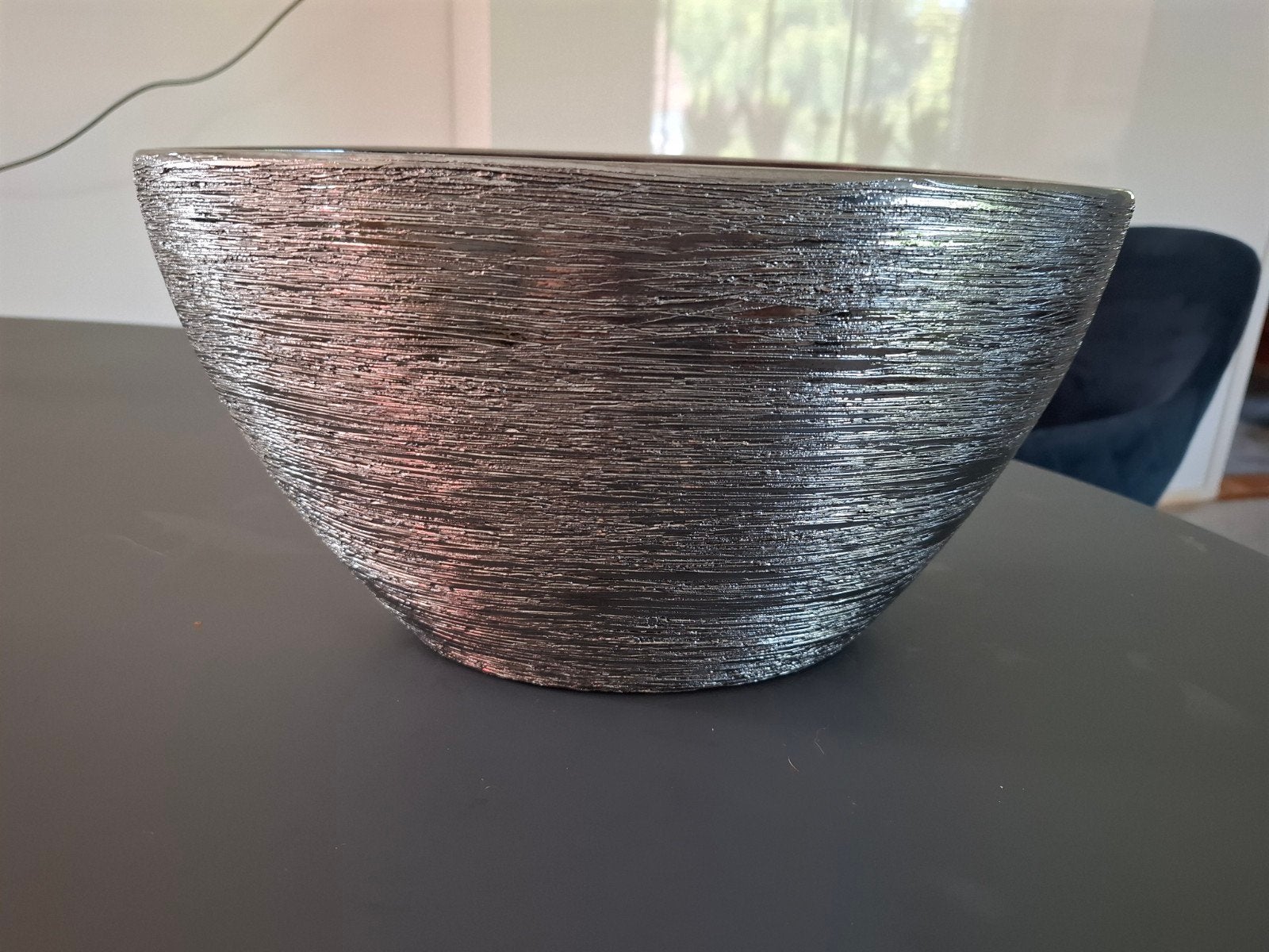 Zilverkleurige Bloempot - Hoogte 16 cm, Doorsnede 31 cm, Overige materialen, Gebruikt, Minder dan 30 cm, Minder dan 60 cm