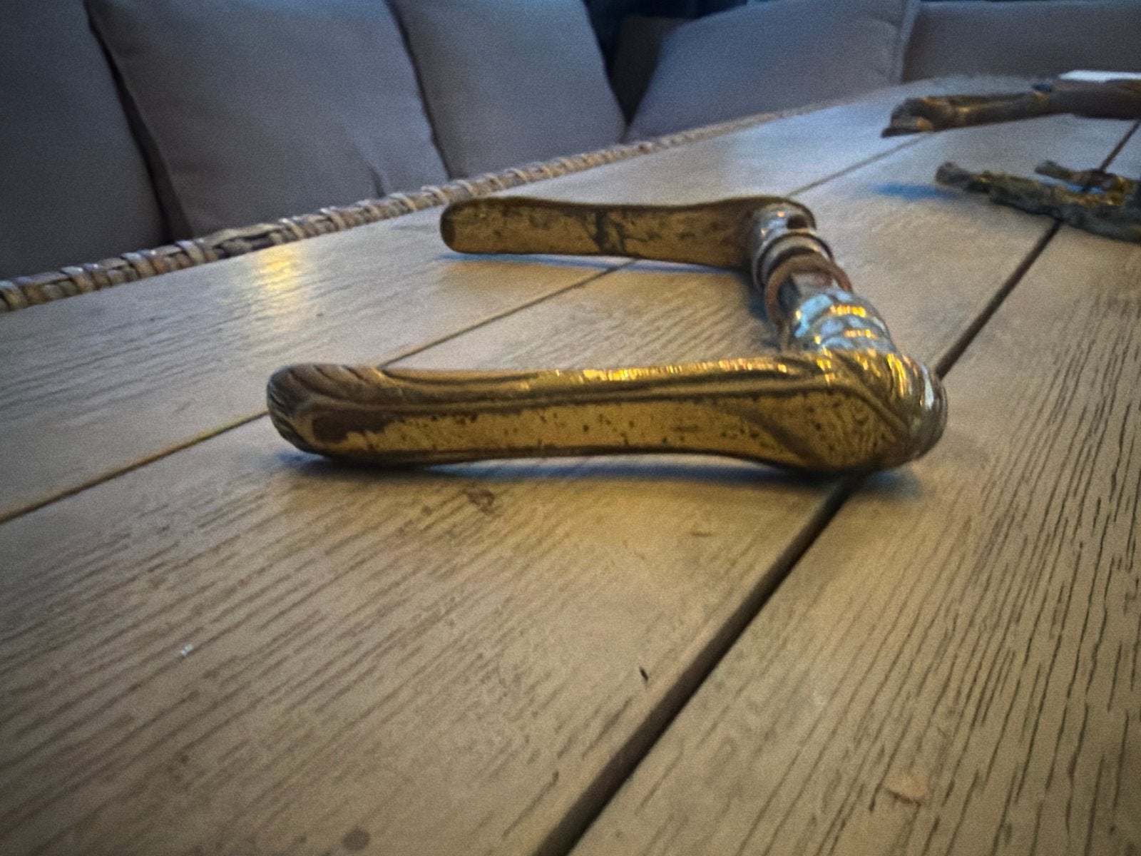 Antieke messing deurklink - Vintage deurbeslag, Ophalen