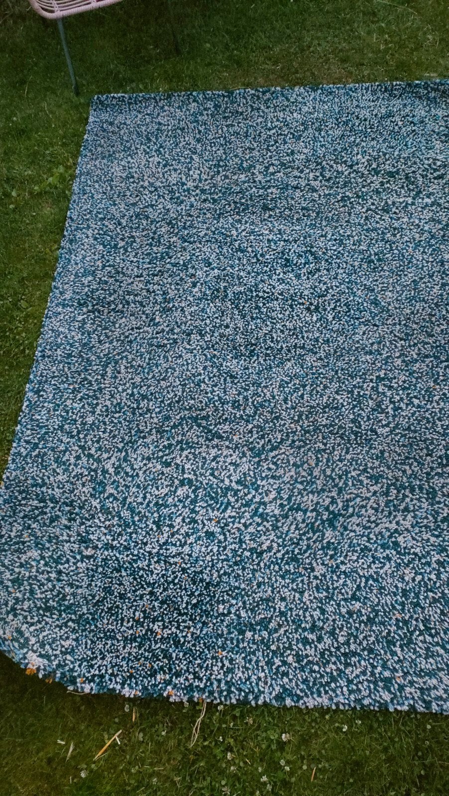 Ikea vloerkleed groen met wit en geel spikkelpatroon, Ophalen, Gebruikt, Modern, Speels, 150 tot 200 cm
