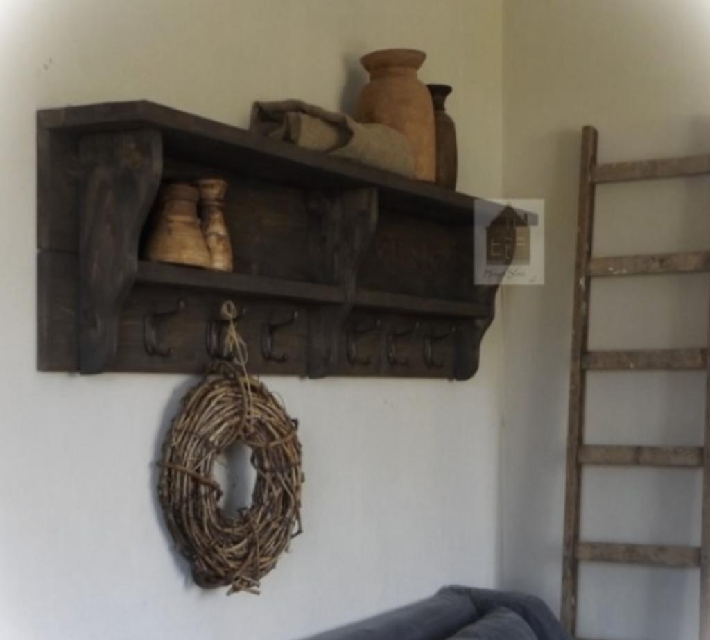 Landelijk wandrek * kapstok,regaal,rek,wandplank *, Huis en Inrichting, Woonaccessoires | Kapstokken, Nieuw, Wandkapstok, Minder dan 100 cm