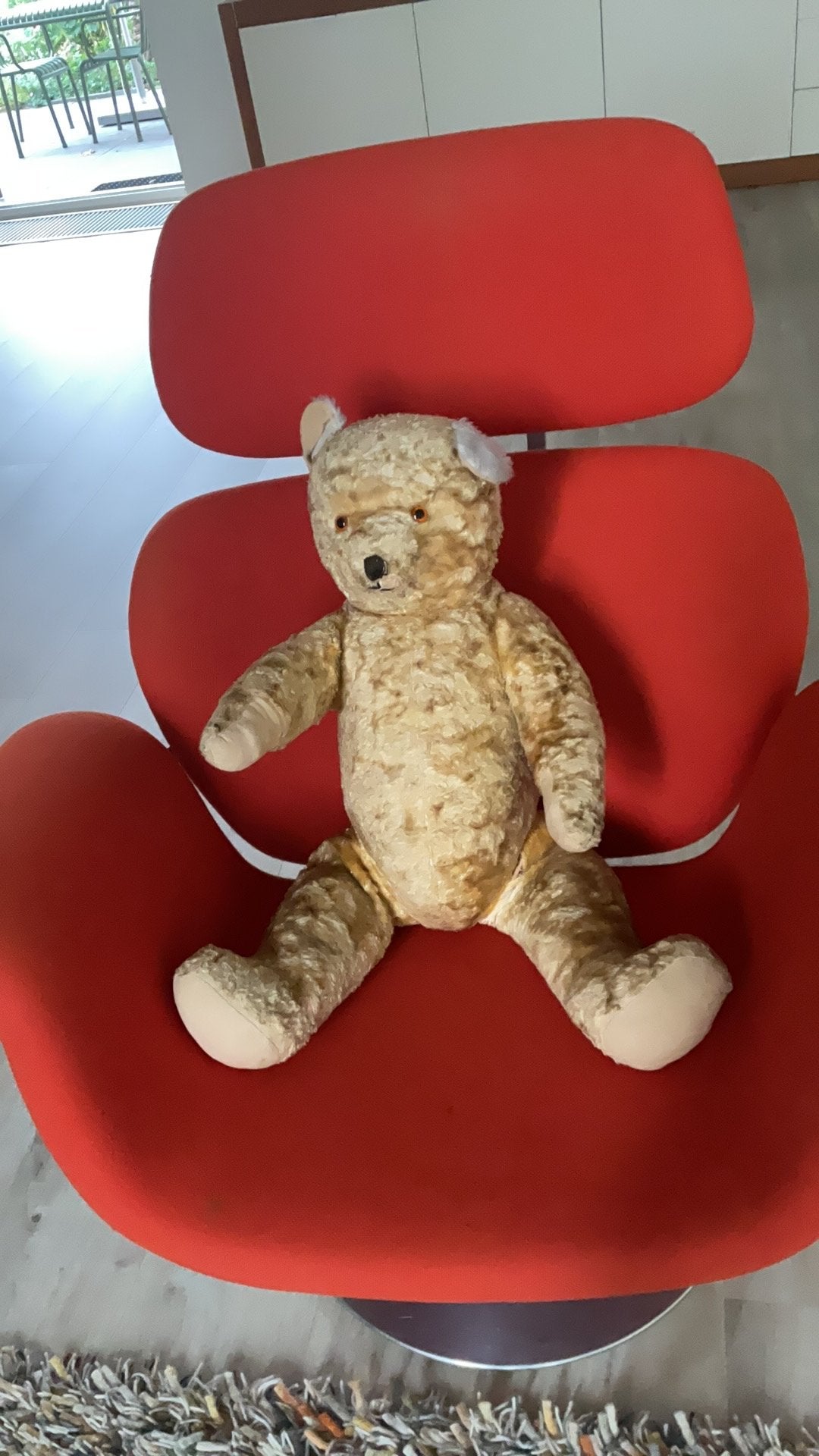 Oude teddybeer (1966), Verzamelen, Ophalen, Gebruikt, Stoffen beer, Overige merken