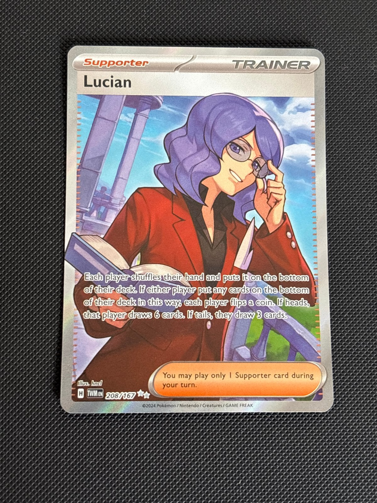 Lucian 208/167 Supporter Trainer Pokémon Kaart, Ophalen of Verzenden, Zo goed als nieuw, Losse kaart