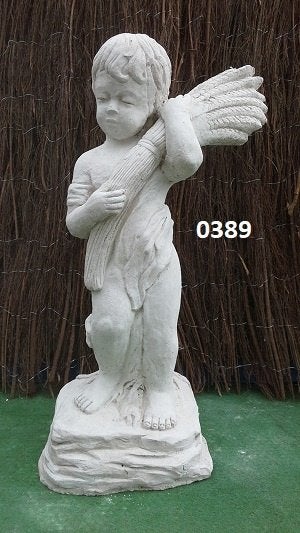 Jongen met bos graan. nr 0389., Tuin en Terras, Ophalen, Nieuw, Beton, Mensenbeeld