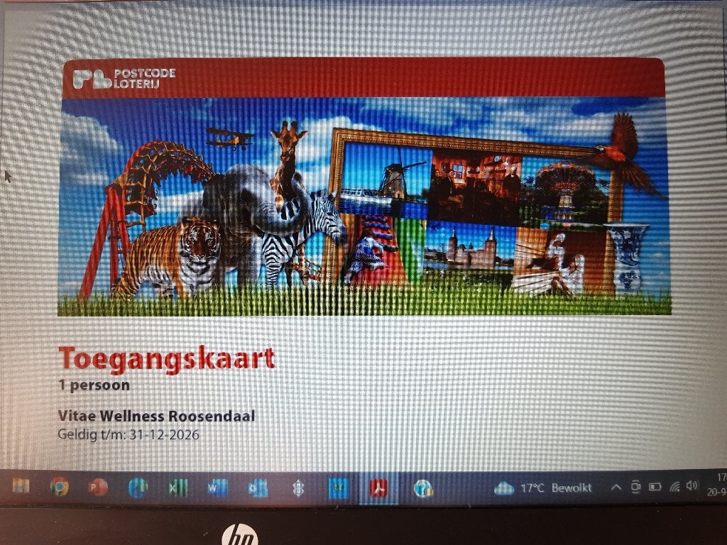 2 toegangskaarten  Wellness Roosendaal, Ophalen of Verzenden, Nieuw, Overige typen