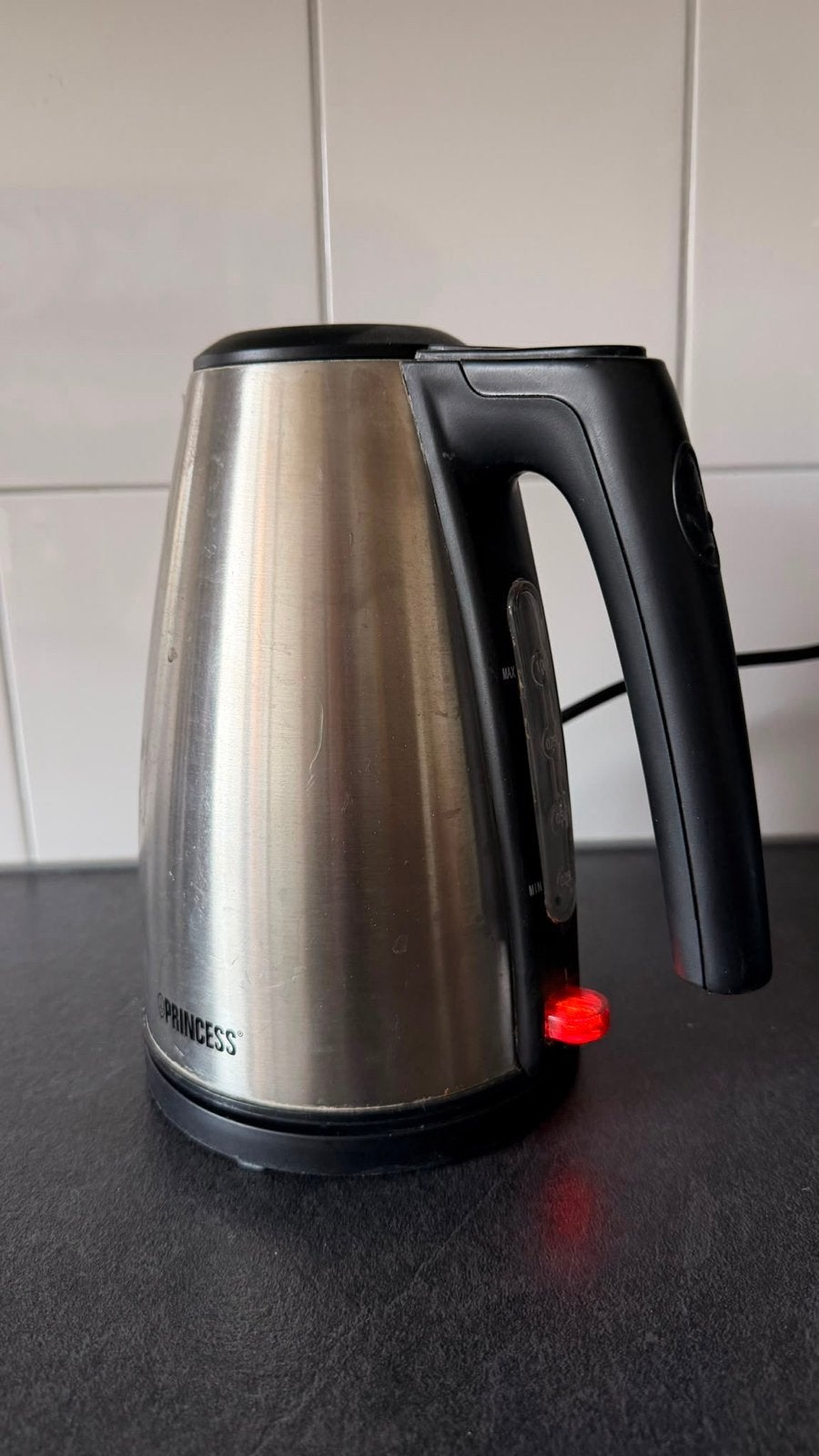 Princess waterkoker RVS - 1.7L - Draadloos, 1 tot 2 liter, Ophalen of Verzenden, Gebruikt, Draadloos