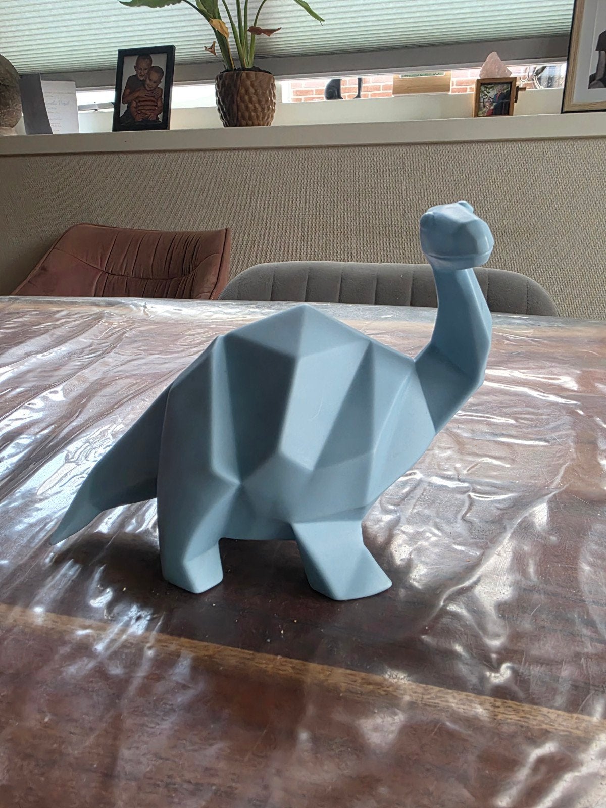Blauwe geometrische dinosaurus lamp op batterijen, Ophalen, Gebruikt, Overige stijlen, Blauw