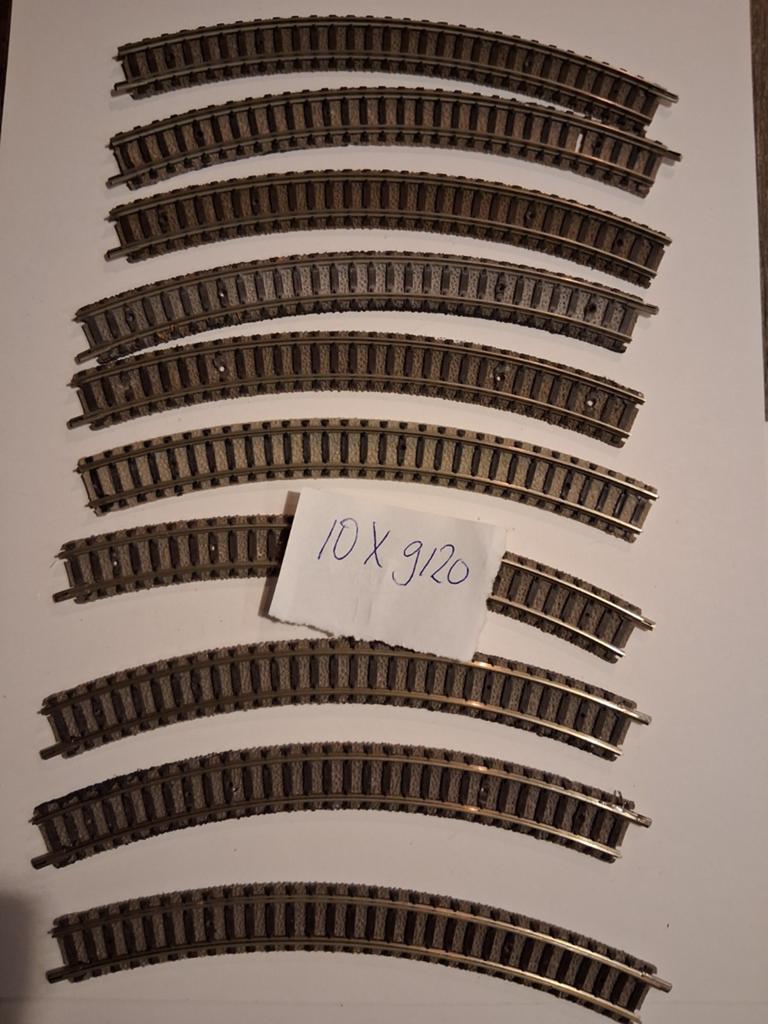 Set van 10 fleischmann bocht 9120, Gebruikt, Gelijkstroom, Fleischmann, Rails