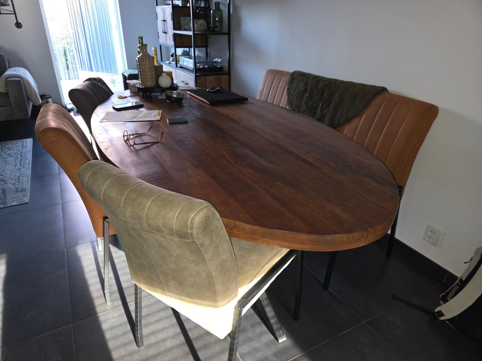 Eetkamerbank 145 cm, Ophalen, Gebruikt, Metaal, Drie