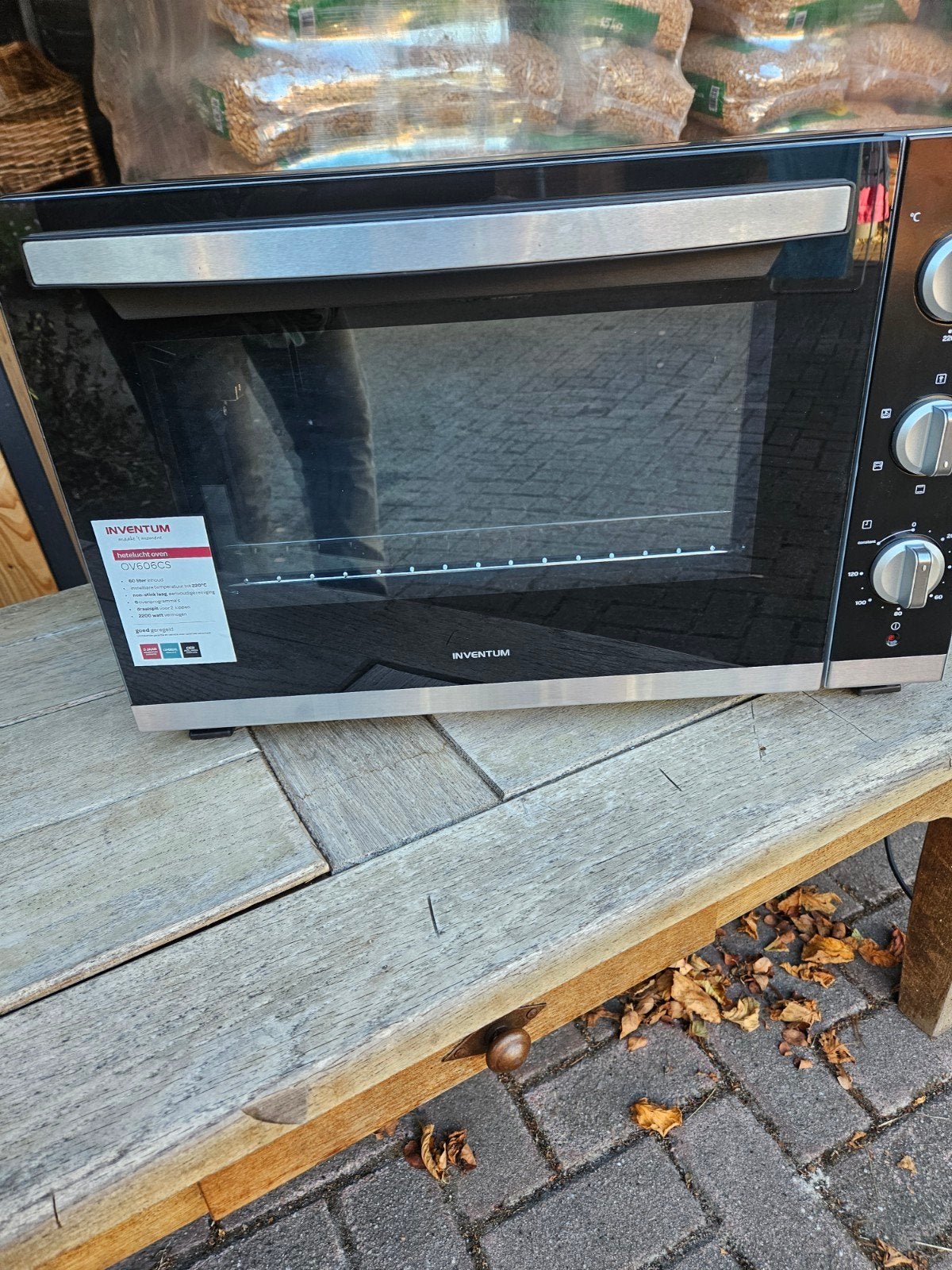 Inventum heteluchtoven, 60 liter inhoud, Witgoed en Apparatuur, Ovens, Ophalen, 45 tot 50 cm, Gebruikt, Inventum