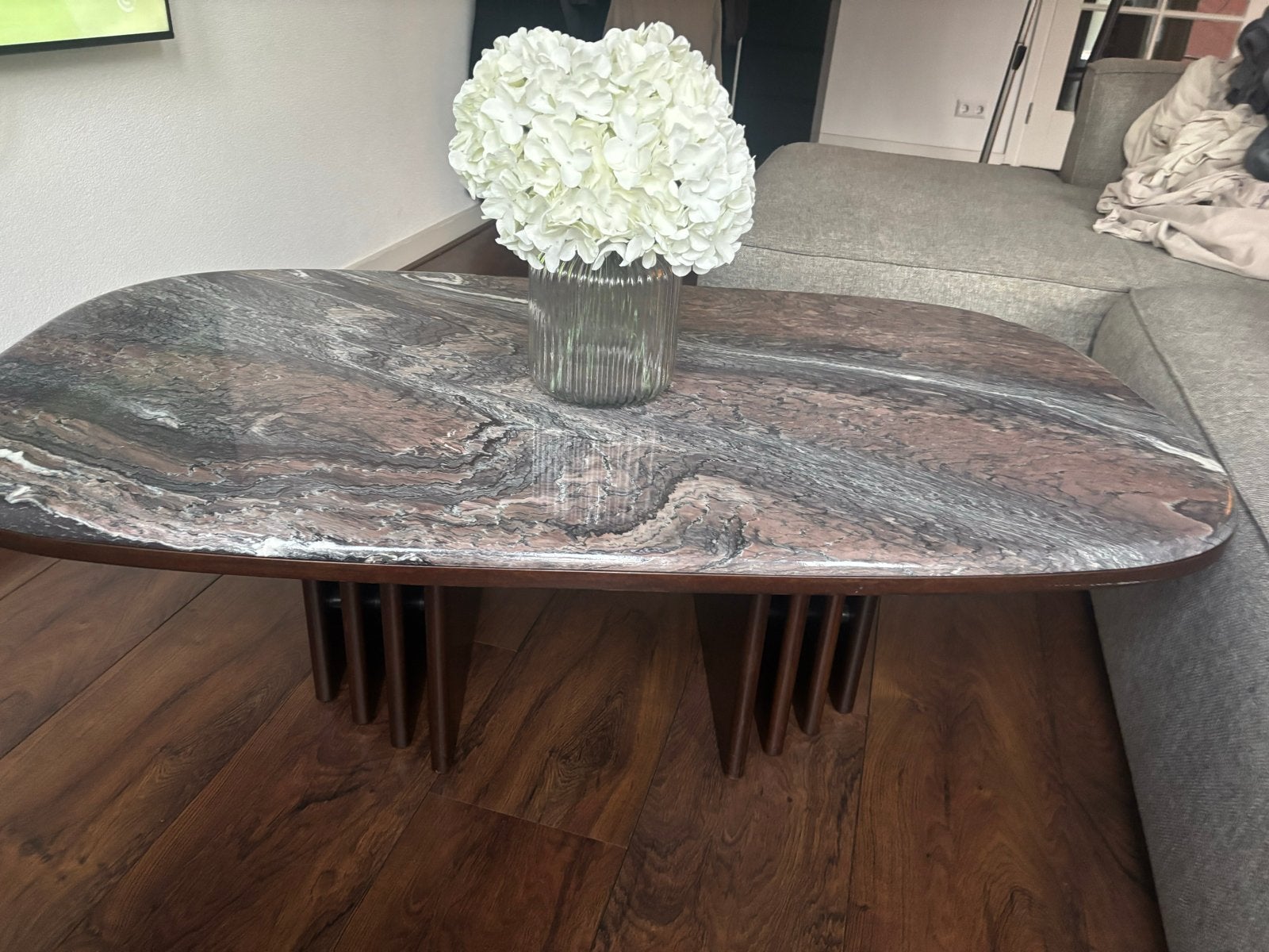 Bendixen Design Salontafel - Marmer Blad, 100 tot 150 cm, Zo goed als nieuw, Ovaal, 5 – 50