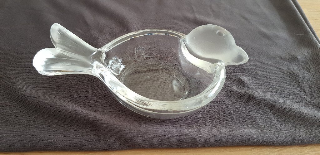 Retro glazen vogeltje schaaltje (Art Vannes France), Ophalen of Verzenden