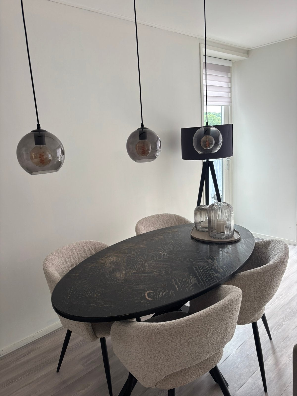 Eetkamertafel lamp - smokey zwart, Huis en Inrichting, Ophalen of Verzenden, Zo goed als nieuw, Minder dan 50 cm