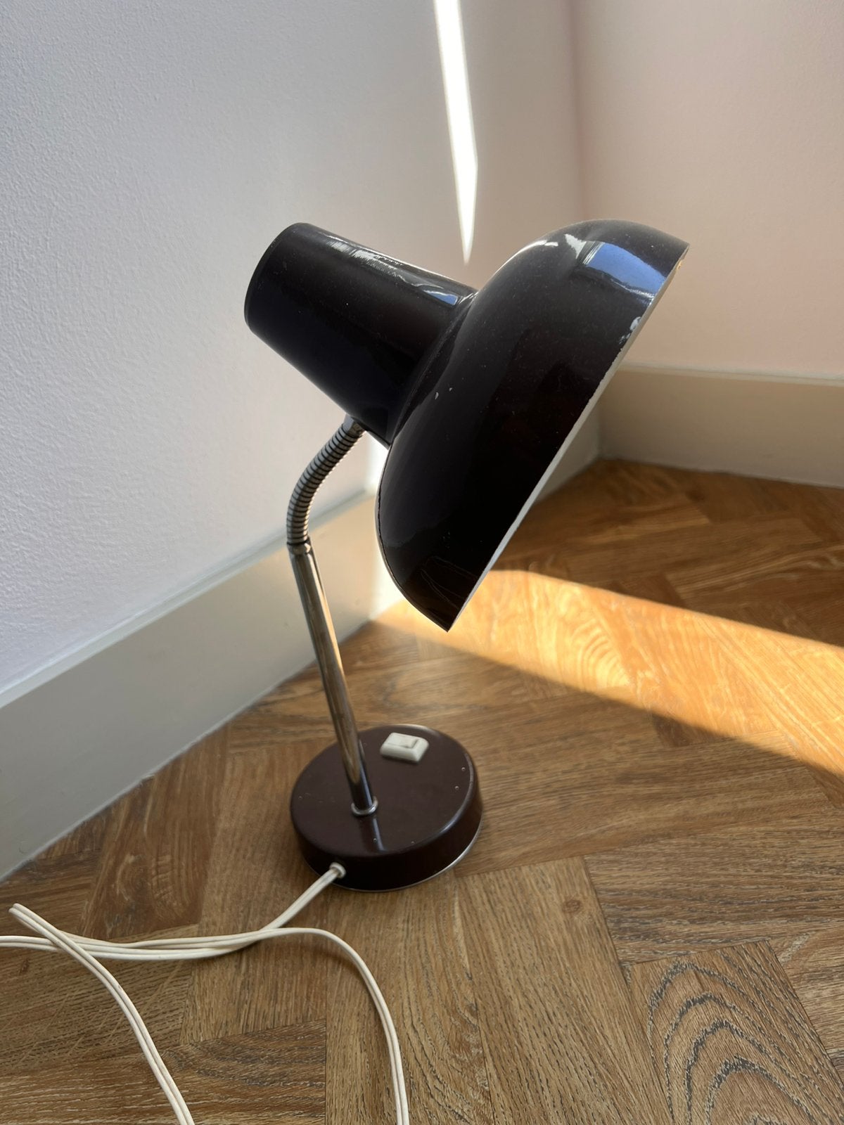 Vintage Emaille bureaulamp, Huis en Inrichting, Lampen | Tafellampen, Bureaulamp, Vintage, Ophalen of Verzenden, Zo goed als nieuw