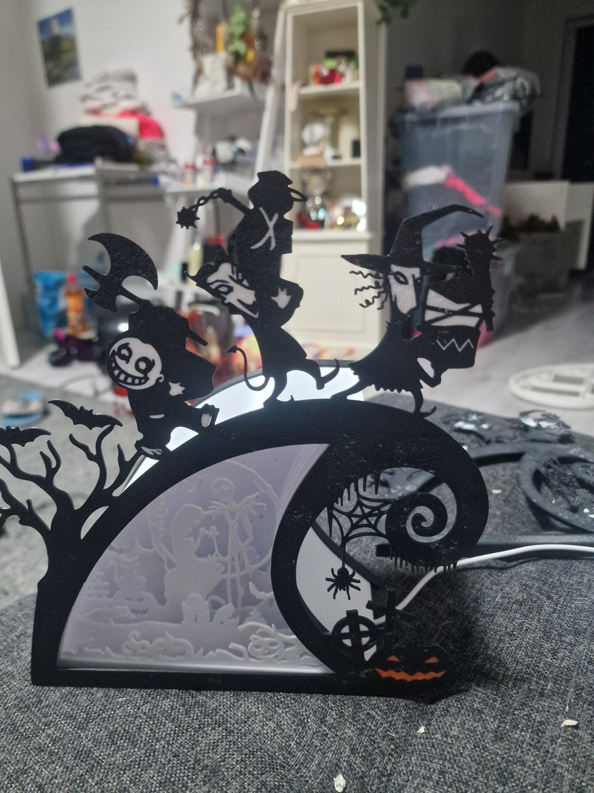 3D Lightbox Halloween Decoratie - Spookachtig Licht, Meerkleurig, Overige stijlen, Nieuw, Kunststof