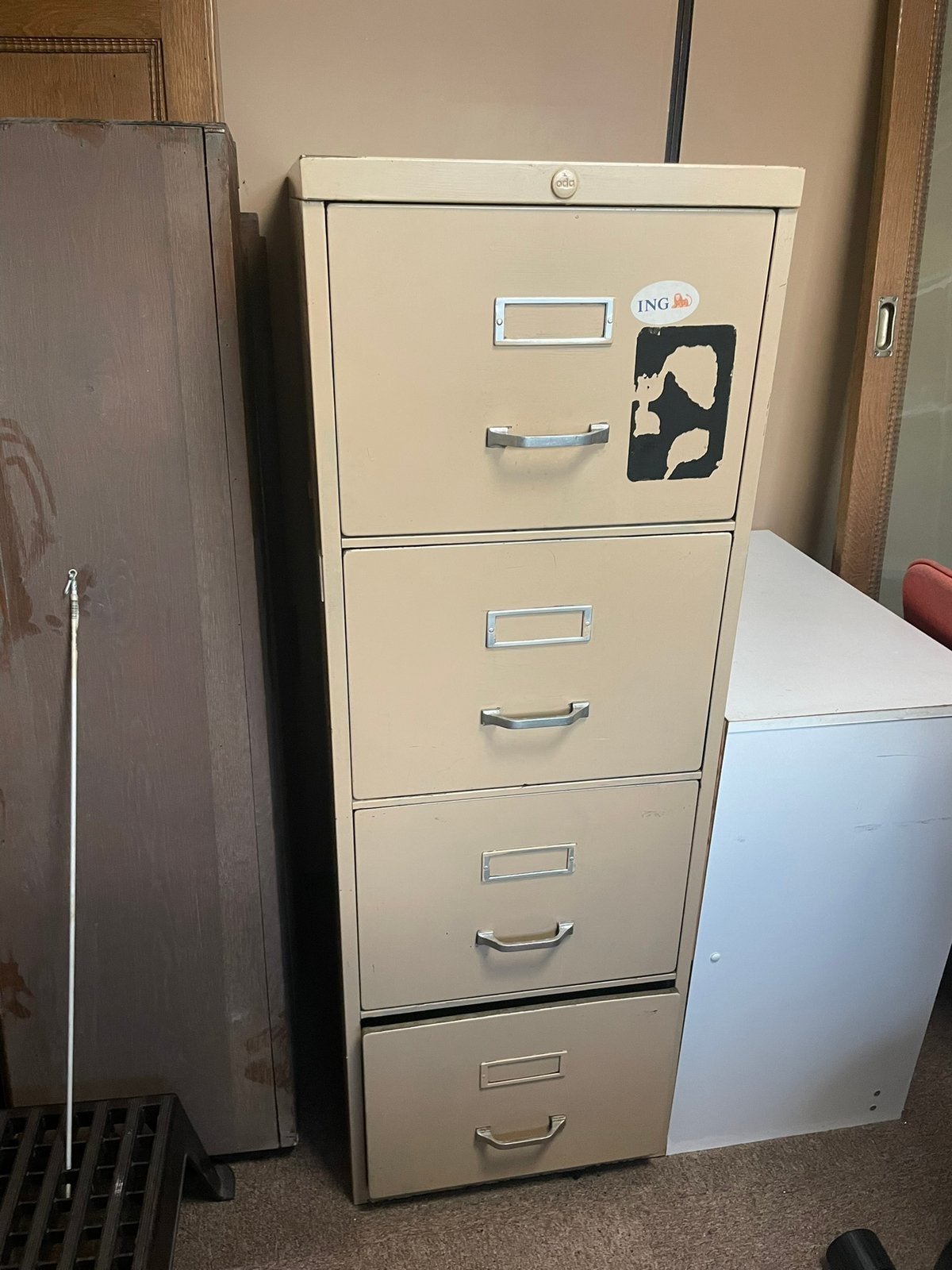 Metalen archiefkast / hangmappenkast – 4 laden + hangmappen, Ophalen, Zo goed als nieuw, 25 tot 50 cm, Minder dan 100 cm
