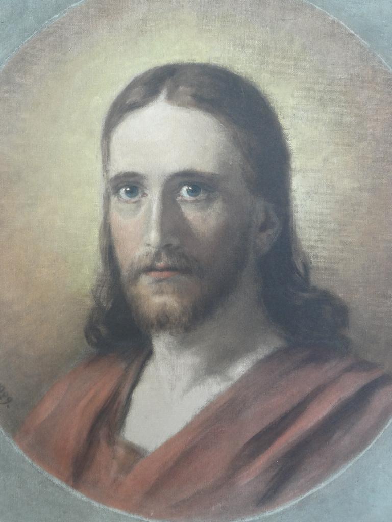 beroemd Christus portret , prent naar Fritz von Kamptz 1929, Gebruikt, Verzenden, Voor 1940, Prent