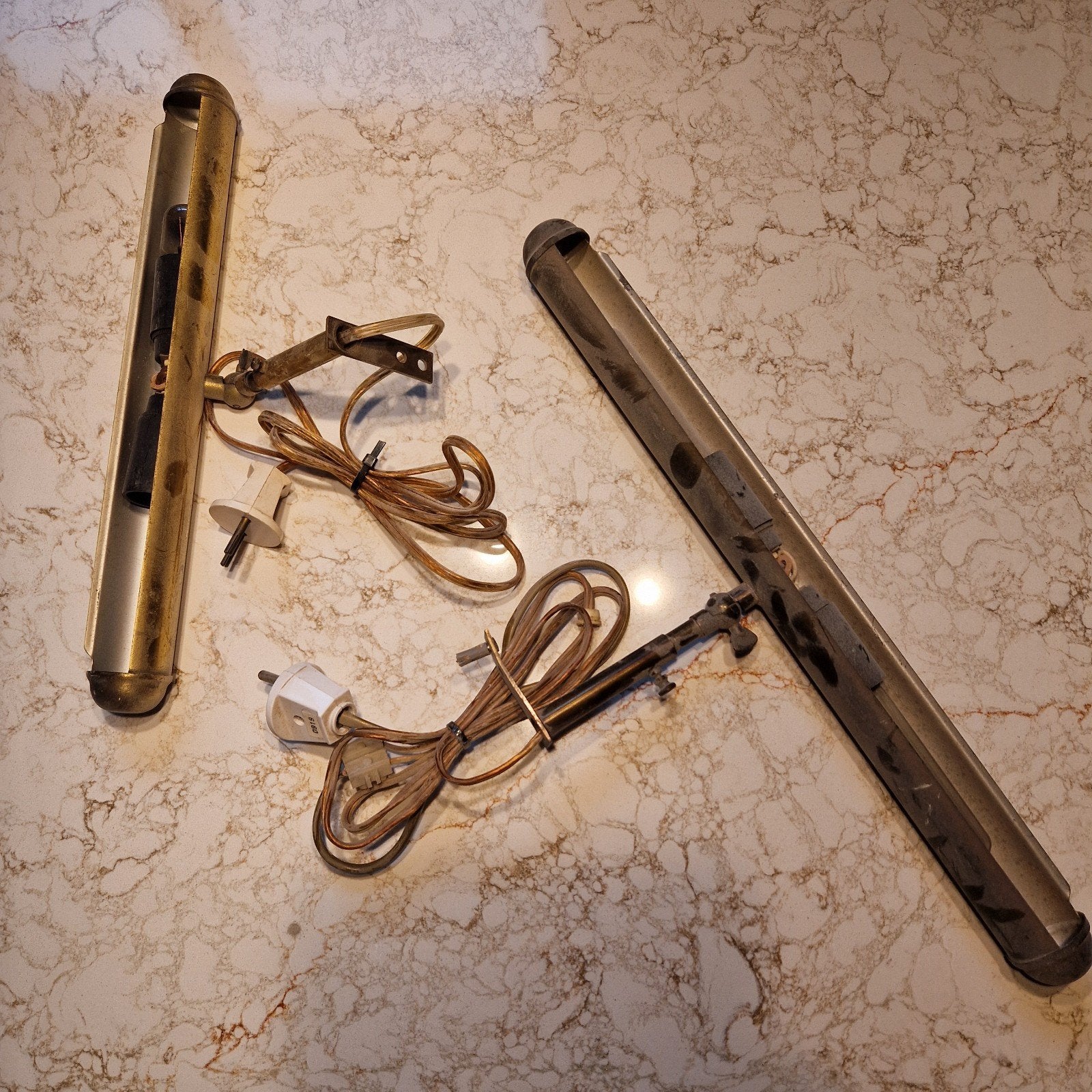 Vintage Antieke Schilderijlampen - Messing, Ophalen of Verzenden