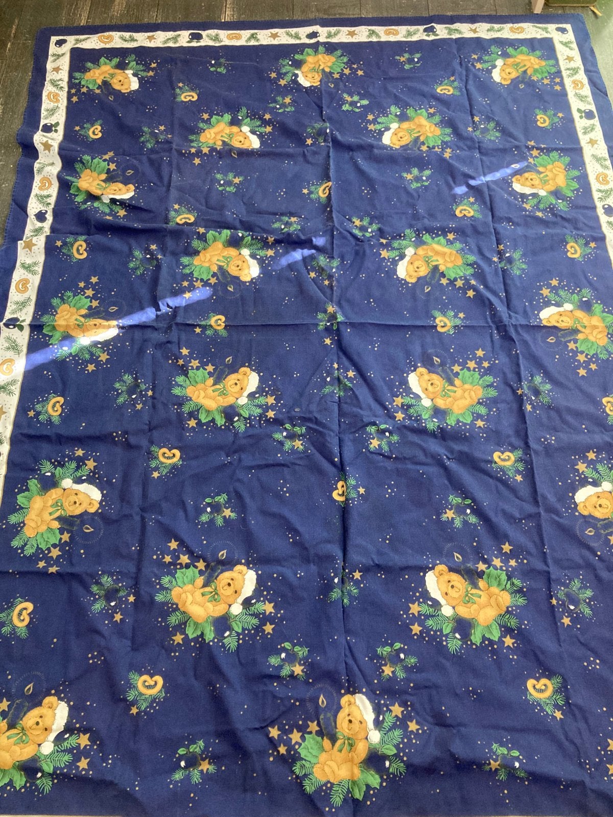 Kerst tafelkkeed, blauw met beertjes (230925), Ophalen of Verzenden, Gebruikt