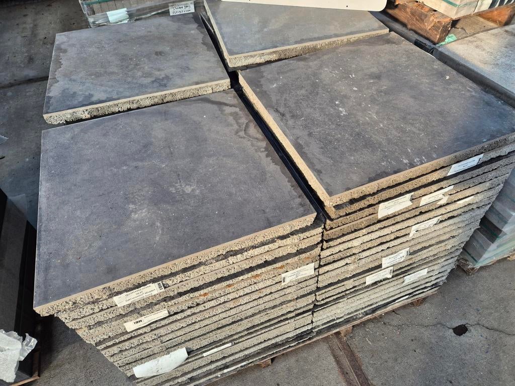 14m² geoceramica grijs antraciet 60x60x4cm restpartij., Tuin en Terras, Tegels en Klinkers, Ophalen, Gecoat, Keramiek, Nieuw