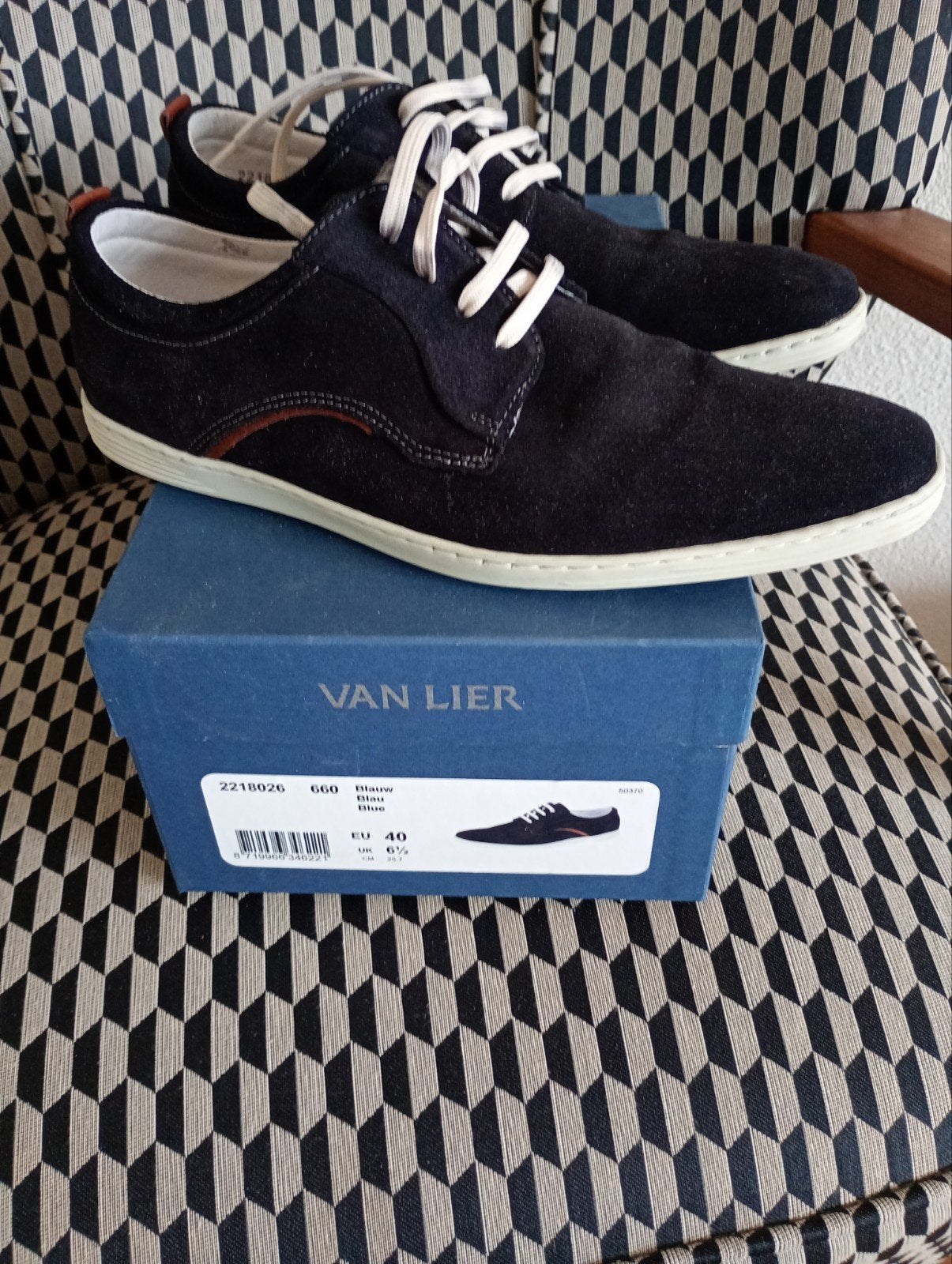 Van Lier maat 40, UK 6,5., Blauw, Van Lier, Ophalen of Verzenden, Zo goed als nieuw