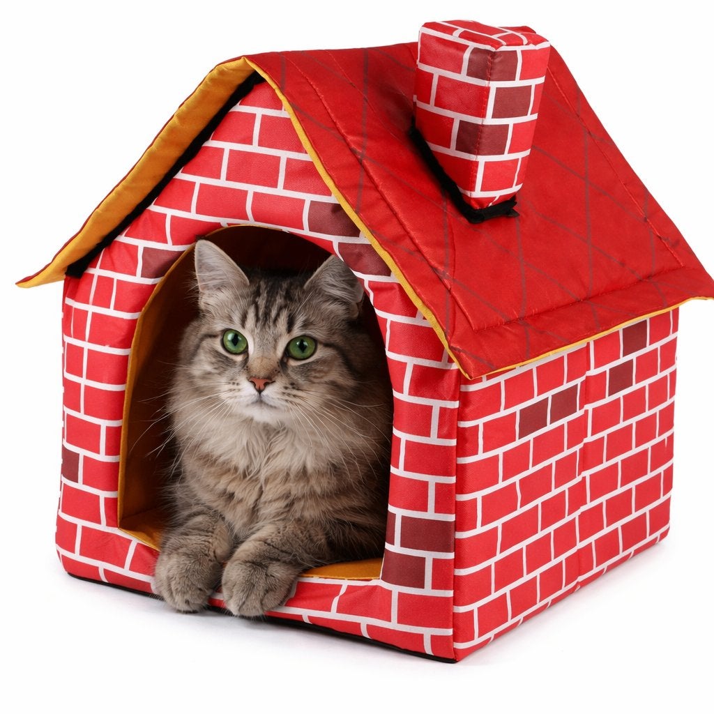 Luxe Kattenhuis Huisdieren Tentje Nieuw Opvouwbaar & Wasbaar, Eu, Eu, Nieuw, Ophalen of Verzenden