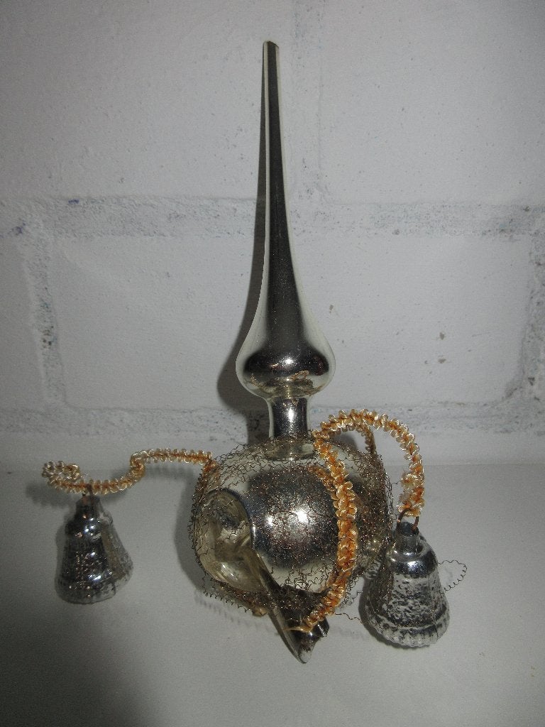 Antieke kerst piek met draad en bellen, Diversen, Ophalen of Verzenden, Gebruikt