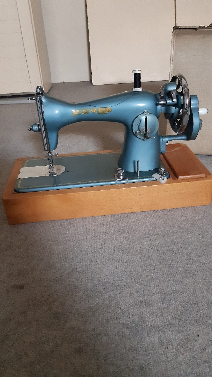 Hamfa handnaaimachine in koffer, Ophalen, Gebruikt, Naaimachine, Overige merken