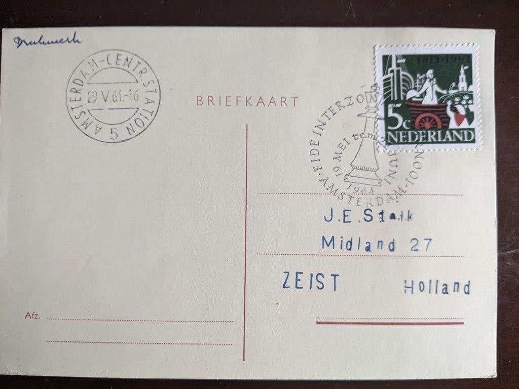 NL 1964; BRIEFKAART INTERZONAAL SCHAAKTOERNOOI, Postzegels en Munten, Ophalen of Verzenden, Briefkaart