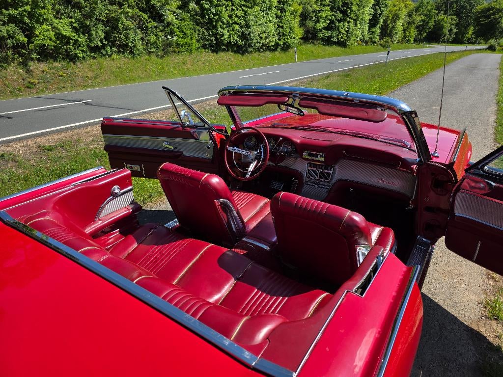 1963 Ford Thunderbird Cabrio Roadster 390 V8, Auto's, Automaat, Achterwielaandrijving, Cabriolet, Leder en Stof