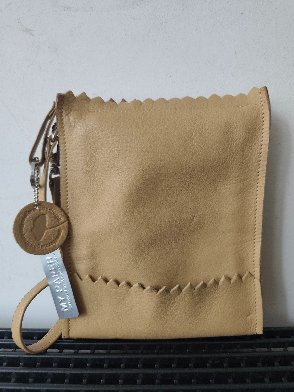Myomy My Paper Bag Baggy, uniseks leren tasje, Hunter Blond,, Ophalen of Verzenden, Nieuw, Beige, Overige typen