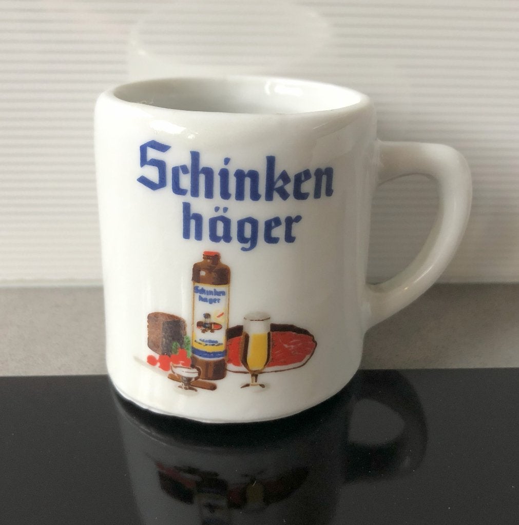 Schinken Hager Schnaps porseleinen pulletje 2cl vintage, Verzamelen, Ophalen of Verzenden, Zo goed als nieuw, Pul(len), Overige merken