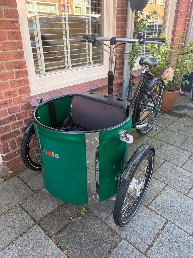 Nihola Bakfiets, Gebruikt, Huif, 2 kinderen, Trommelrem