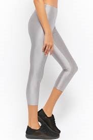 Forever 21 Capri Sport Legging Silver, Maat L, NIEUW!, Maat 38/40 (M), Verzenden, Nieuw, Fitness of Aerobics