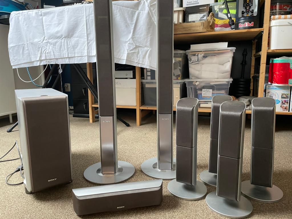 Sony design speakerset, Audio, Tv en Foto, Home Cinema-sets, Ophalen, 70 watt of meer, Sony, Gebruikt