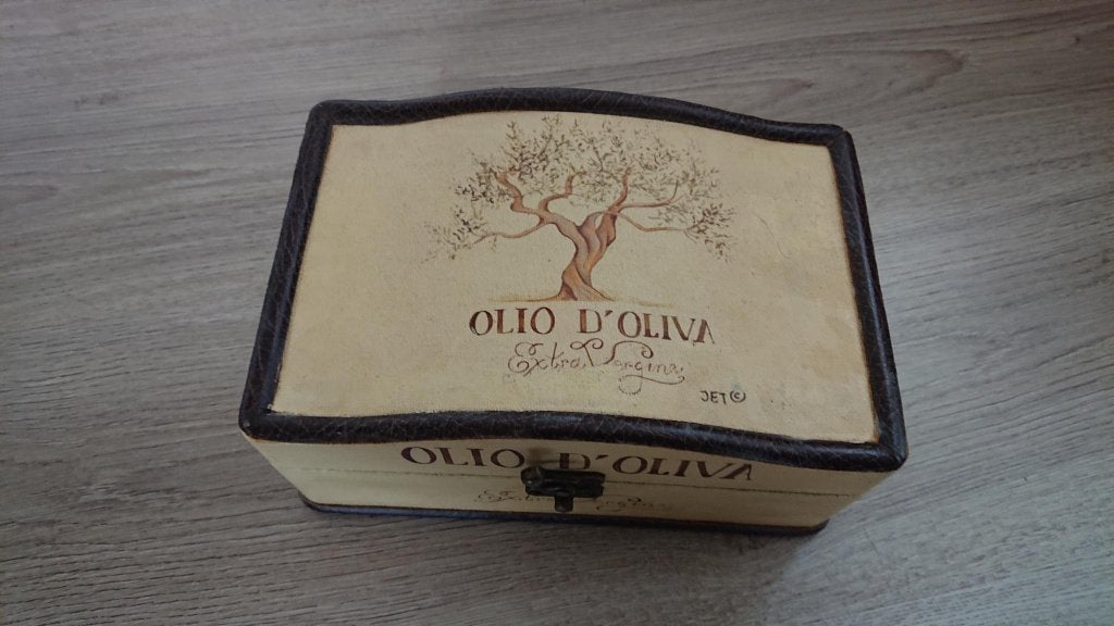 Kistje / doosje met olijfboom, Ophalen of Verzenden