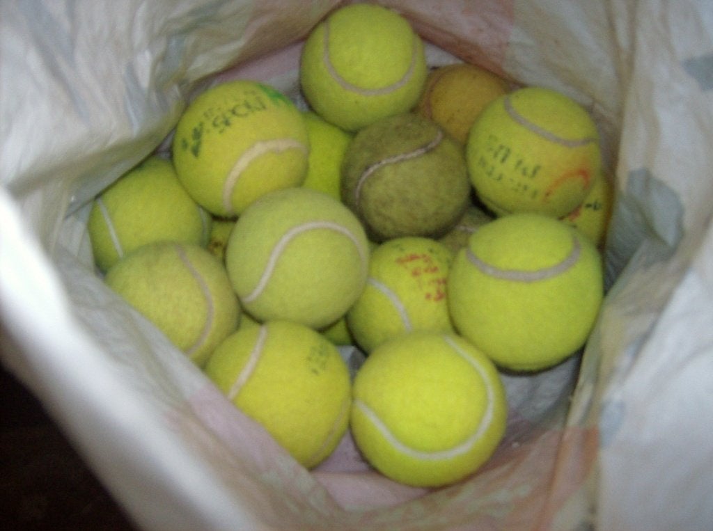 gebruikte tennisballen, Ophalen, Gebruikt, Hondenballen