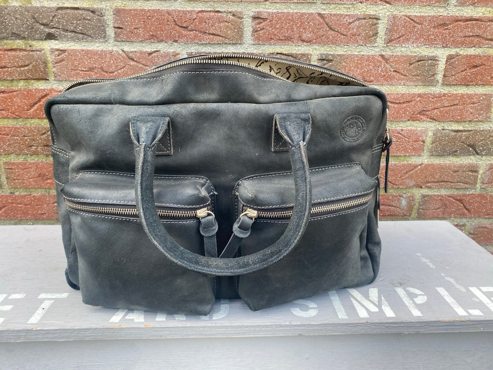 MicMac Vintage Laptoptas Zwart Leer - Nieuw met labels, Ophalen of Verzenden, Nieuw, Zwart, Handtas