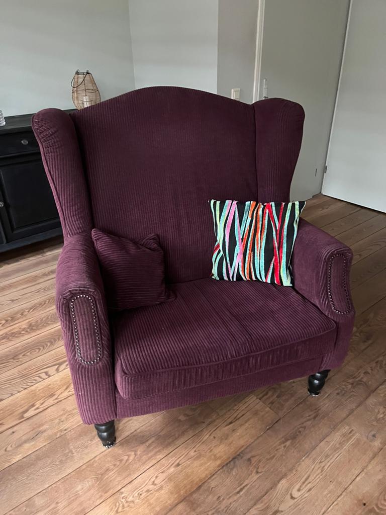 Fauteuil oorstoel love seat, Ophalen of Verzenden, Gebruikt, Rood, Eén