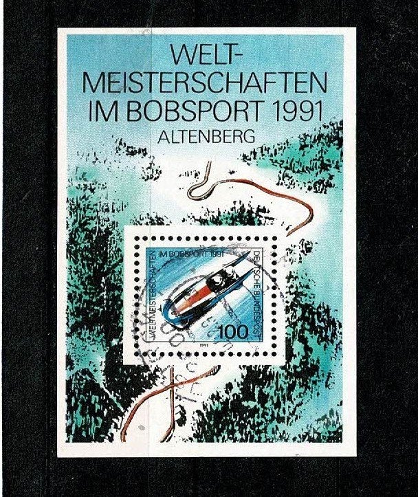 B.R.D. : 1991 - Bobslee - Michel 1496 - blok 23, Verzenden, BRD, Gestempeld
