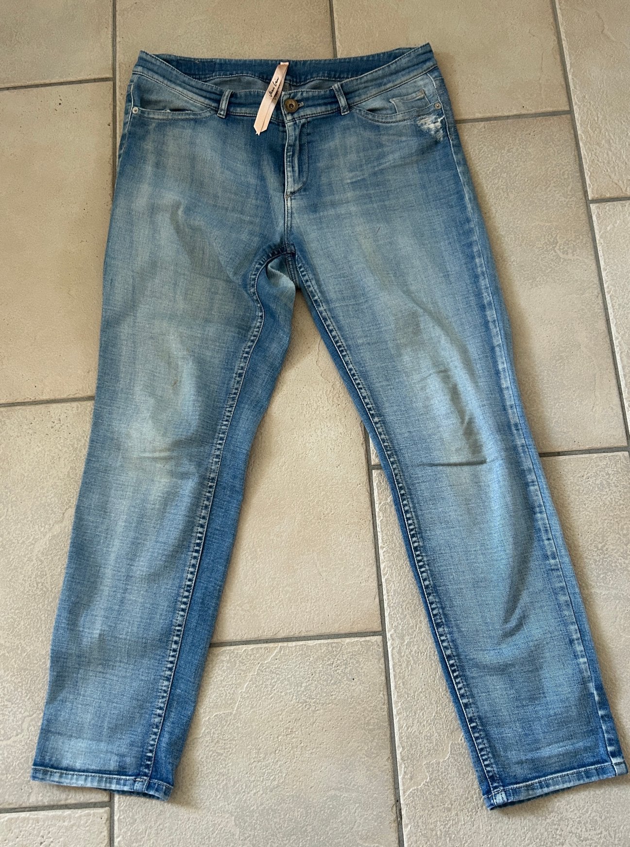 Marccain jeans used-look mt 6 5-pocket, Verzenden, Gedragen, Blauw, W33 - W36 (confectie 42/44)