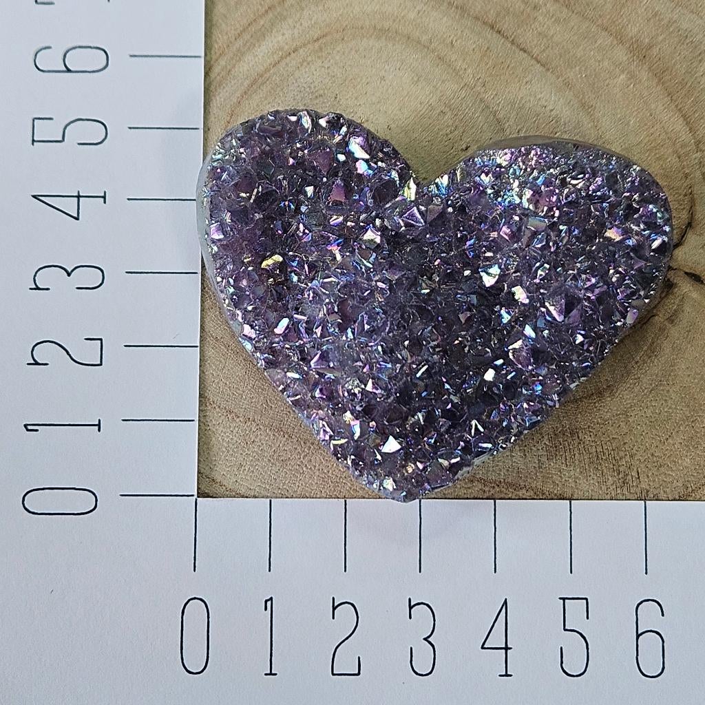 Edelsteen, Amethist hart ruw NR15, cadeau, verzamelen, D, Nieuw, Ophalen of Verzenden, D