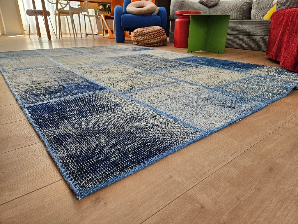 Silkeborg IKEA blauw kleed 170 x 240 cm, Ophalen, Gebruikt, Blauw, 150 tot 200 cm