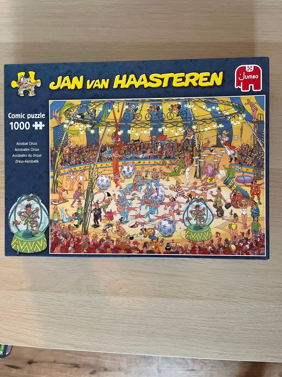 Jan van Haasteren Acrobaten Circus - 1000 stukjes, Ophalen of Verzenden, 500 t/m 1500 stukjes, Zo goed als nieuw, Legpuzzel