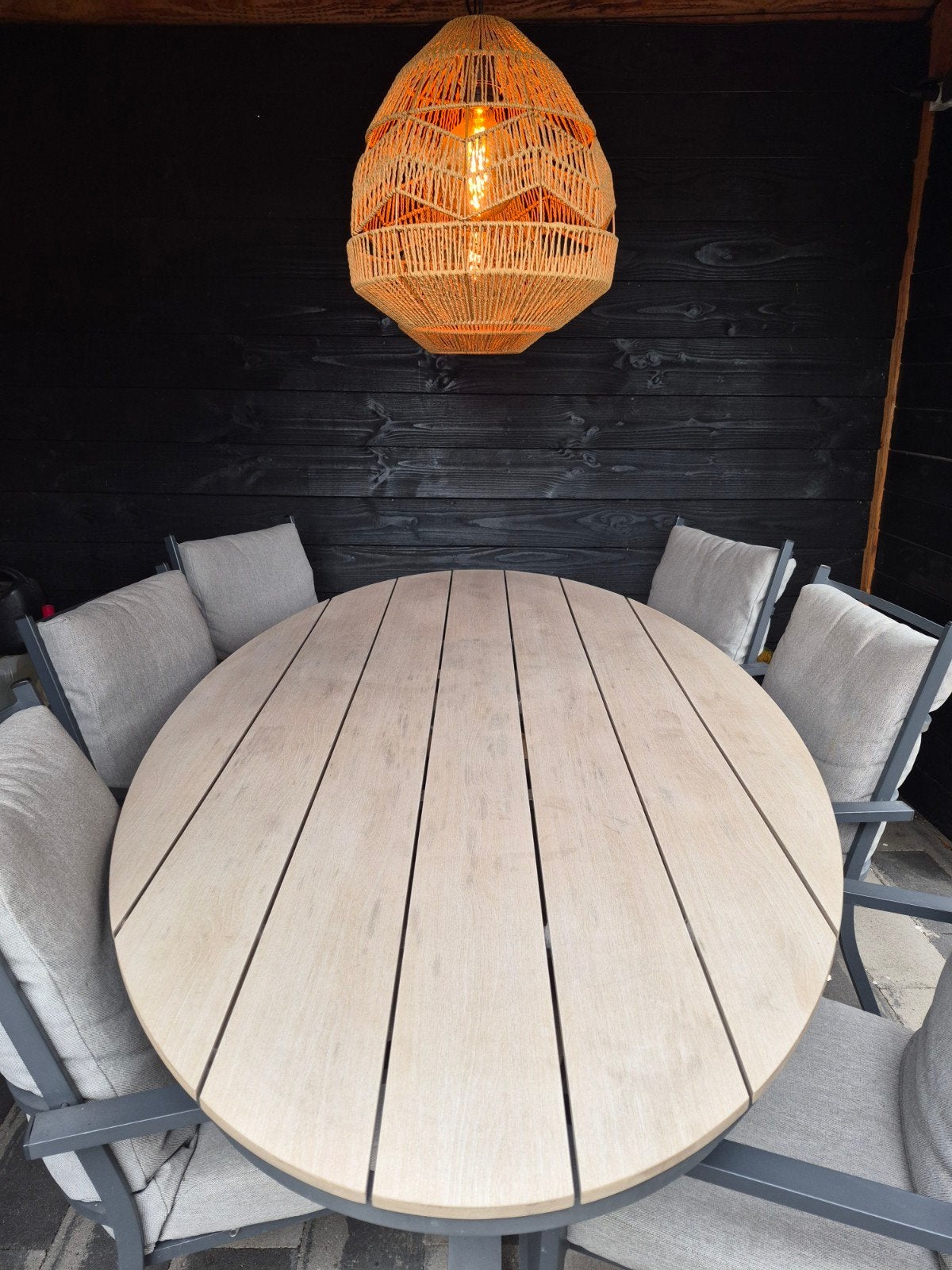 tuintafel met 6 stoelen, Tuin en Terras, Ophalen, Gebruikt, 6 zitplaatsen, Tuinset