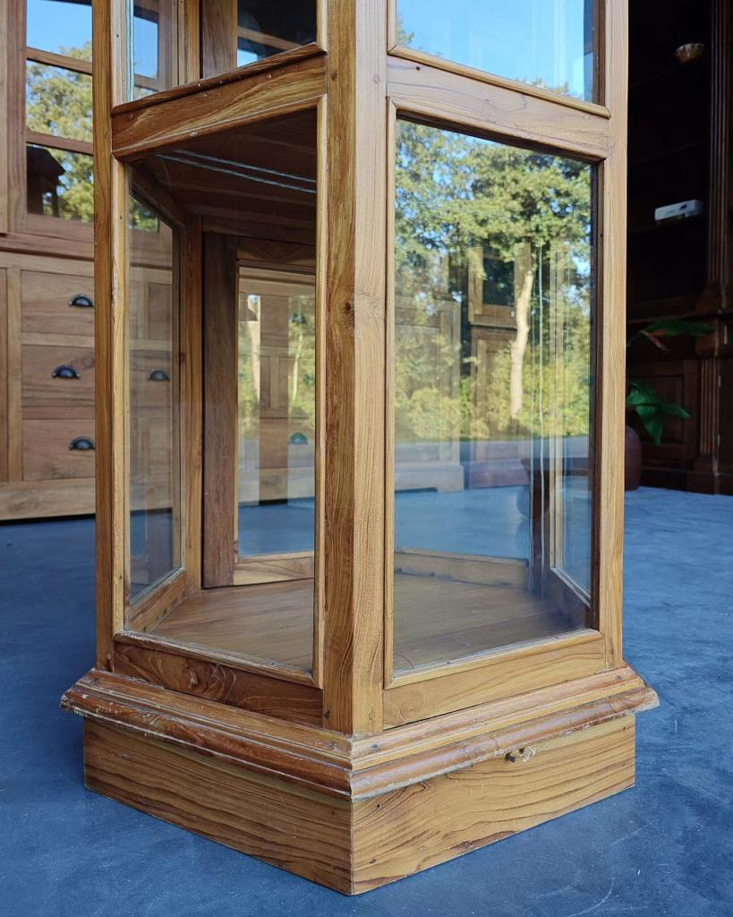 Vitrinekast | Hexagon | Display | Winkelkast | Vitrine #2177, Niet ingevuld, Niet ingevuld, Teakhout, 150 tot 200 cm