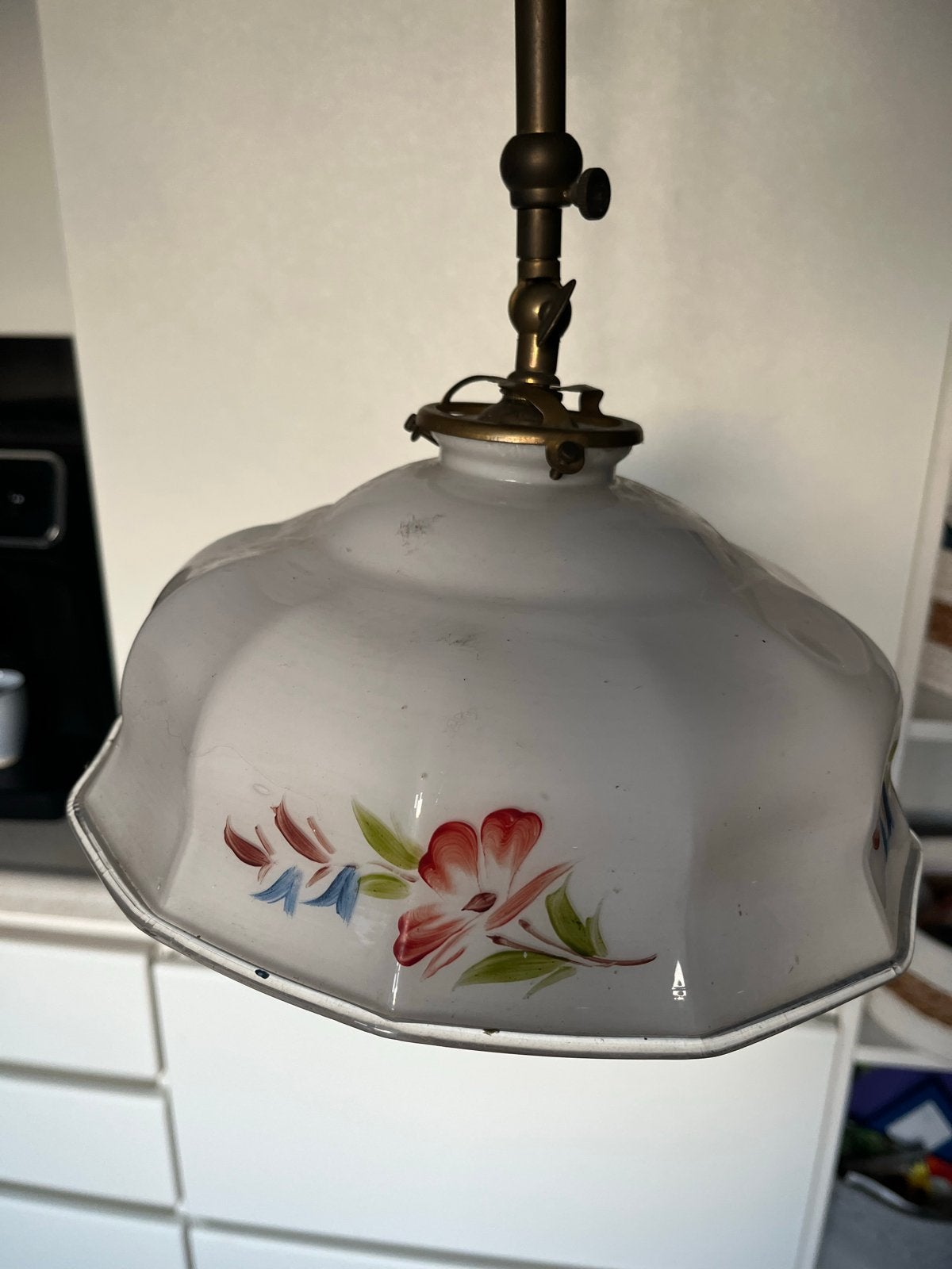 Vintage hanglamp met bloemmotief, Ophalen